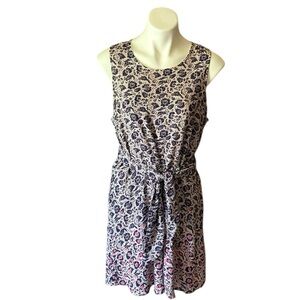 Gap Women’s White & Blue Preppy Floral Sleeveless Knee Length Dress Size XL